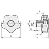 Elesa Zinc-plated steel boss, threaded hole, with cap, VCT.74 AZ-M12-C9 VCT-AZ